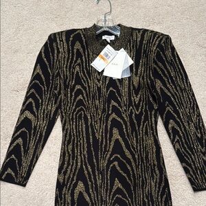 A.L.C. Black and Gold Patterned Dress
